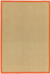 Orange Bordered Plain Modern Easy To Clean Rug For Dining Room Bed Room And Living Room-68 X 300Cmcm (Runner) - thumbnail 1