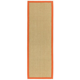Orange Bordered Plain Modern Easy To Clean Rug For Dining Room Bed Room And Living Room-68 X 300Cmcm (Runner) - thumbnail 4