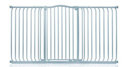 Safetots Extra Tall Curved Top Safety Gate, 170Cm - 179Cm, Matt Grey, Extra Tall 100Cm In Height, Pressure Fit Stair Gate - thumbnail 1