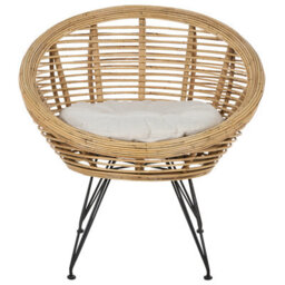 Wyld And Coco 4-Seater Natural Rattan Sofa Set With Coffee Table And Light Beige Cushions - Indoor/outdoor Modular Seating - thumbnail 4
