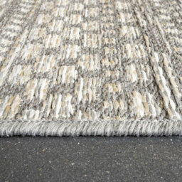 Grey Striped Outdoor Rug, Striped Stain-Resistant Rug For Patio, Garden, Deck, 5mm Modern Outdoor Rug-80Cm X 150Cm - thumbnail 3