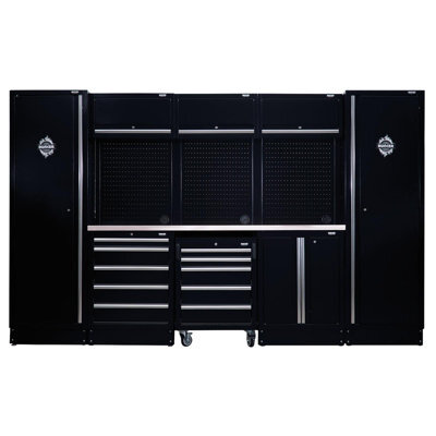 Draper Bunker 16 Piece Workshop Storage Solution With 3240mm Stainless Steel Worktop - image 1