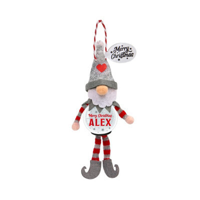 History & Heraldry Pre-Personalised Snowglobe Santa Elf Christmas Tree Decoration - Over 100 Different Names And Themes - Alex - image 1