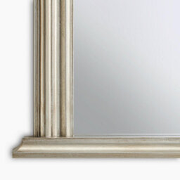 Furniturebox Uk Cecily Silver Wood Large 110X90 Overmantle Arch Mirror - thumbnail 7