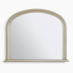 Furniturebox Uk Cecily Silver Wood Large 110X90 Overmantle Arch Mirror - thumbnail 3