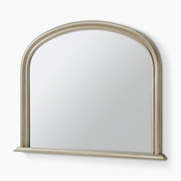 Furniturebox Uk Cecily Silver Wood Large 110X90 Overmantle Arch Mirror - thumbnail 4
