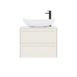 Royal Bathrooms Royal Bathroom Elmore 700mm Classic White Wall Mounted Bathroom Vanity Unit 2 Drawer Plain White Worktop With Cesar Basin - thumbnail 7