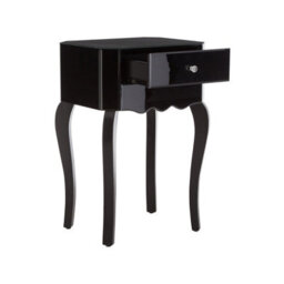 Orsina Sleek 1 Drawer Side Table, Black Mirrored Modern Side Table For Livingroom, Glass Finished Bedside Table - thumbnail 5