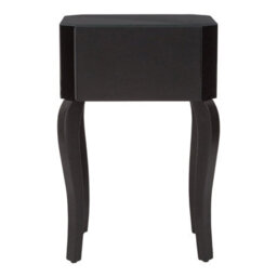 Orsina Sleek 1 Drawer Side Table, Black Mirrored Modern Side Table For Livingroom, Glass Finished Bedside Table - thumbnail 4