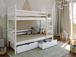 Arte Space-Saving White Matt Bunk Bed With Storage & Foam Mattresses (H1640mm X W1980mm X D980mm) - thumbnail 1