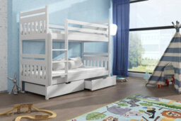 Arte Space-Saving White Matt Bunk Bed With Storage & Foam Mattresses (H1640mm X W1980mm X D980mm) - thumbnail 3