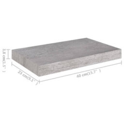 Berkfield Floating Wall Shelves 4 Pcs Concrete Grey 40X23X3.8 Cm Mdf - thumbnail 8