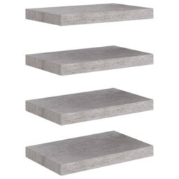 Berkfield Floating Wall Shelves 4 Pcs Concrete Grey 40X23X3.8 Cm Mdf - thumbnail 2