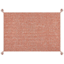 Wyld And Coco Hand-Tufted Orange Cotton Rug 160 X 230 Cm - Boho Modern Low-Pile Area Rug - thumbnail 1