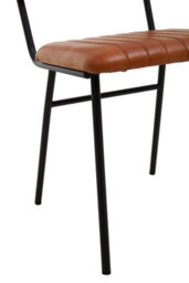 Orsina Tan Leather Dining Chair, Sturdy Dining Room Chair, Leather Effect Accent Chair For Home, Office - thumbnail 6