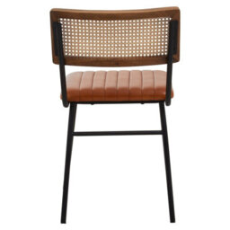 Orsina Tan Leather Dining Chair, Sturdy Dining Room Chair, Leather Effect Accent Chair For Home, Office - thumbnail 4
