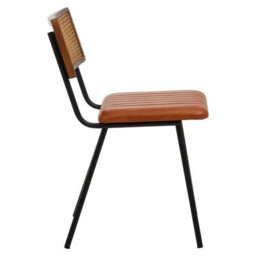 Orsina Tan Leather Dining Chair, Sturdy Dining Room Chair, Leather Effect Accent Chair For Home, Office - thumbnail 3