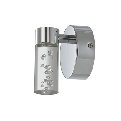 GoodHome Myvat Bubble Silver Chrome Effect Wired Bathroom Wall Light - image 1