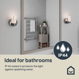 GoodHome Myvat Bubble Silver Chrome Effect Wired Bathroom Wall Light - thumbnail 8