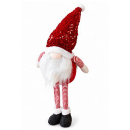 The Garden Market Place Large Christmas Gonk Red Glam Figure 80Cm Freestanding Indoor Festive Decoration With Sequin Hat - thumbnail 1