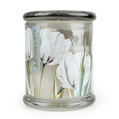 Candlelight Large Glass Jar Candle - White Tulip & Bergamot - image 1