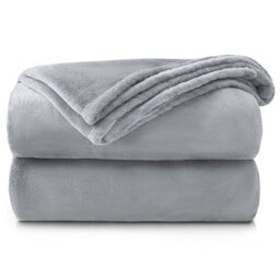 Velosso Soft Touch Luxurious Faux Mink Throw Blanket - Perfect For Bed - Sleek Decor, Minimalist Soft Weave - 150Cm X 200Cm, Silver - thumbnail 1