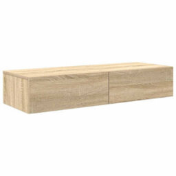 Berkfield Wall Shelf With Drawers Sonoma Oak 100X36X19 Cm Engineered Wood - thumbnail 2