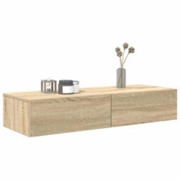 Berkfield Wall Shelf With Drawers Sonoma Oak 100X36X19 Cm Engineered Wood - thumbnail 3
