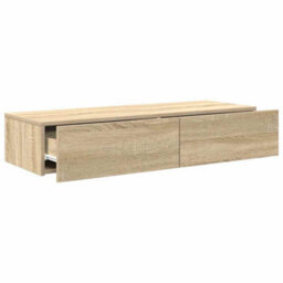 Berkfield Wall Shelf With Drawers Sonoma Oak 100X36X19 Cm Engineered Wood - thumbnail 7
