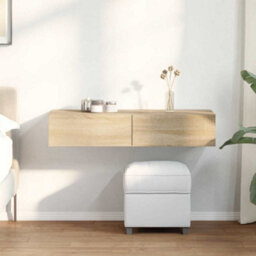Berkfield Wall Shelf With Drawers Sonoma Oak 100X36X19 Cm Engineered Wood - thumbnail 1