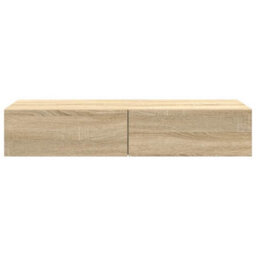 Berkfield Wall Shelf With Drawers Sonoma Oak 100X36X19 Cm Engineered Wood - thumbnail 4