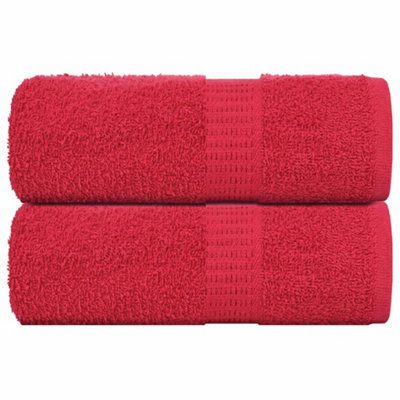 Berkfield Wash Towels 2 Pcs Frogn Red 30X30 Cm 100% Cotton - image 1