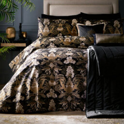 Laurence Llewelyn-Bowen Suburban Jungle Black 100% Cotton Rich Duvet Cover Set