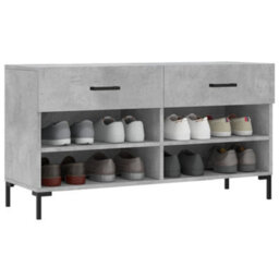 Berkfield Industrial Shoe Bench Concrete Grey 102X35X55 Cm Engineered Wood - thumbnail 3
