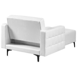 Beliani Chaise Longue Aberdeen Faux Leather White - thumbnail 7