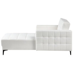 Beliani Chaise Longue Aberdeen Faux Leather White - thumbnail 6