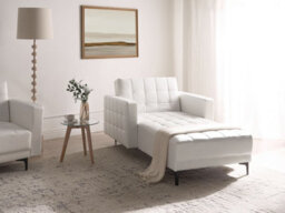 Beliani Chaise Longue Aberdeen Faux Leather White - thumbnail 2