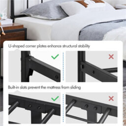 Yaheetech Black 3Ft Single Vintage Metal Bed Frame With High Headboard And Footboard - thumbnail 8