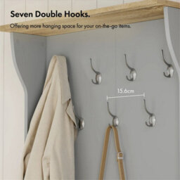 Grey Coat Stand With Shoe Storage, Hallway Unit & Storage Bench - thumbnail 5
