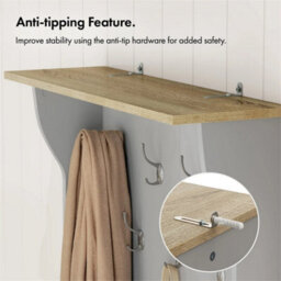 Grey Coat Stand With Shoe Storage, Hallway Unit & Storage Bench - thumbnail 6