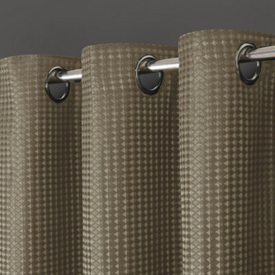 Velosso Waffle Jacquard Total Blackout Door Curtain - Natural