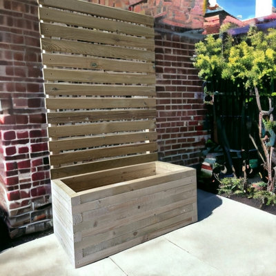Bespoke Outdoor Somerset Timber Planter & Ultra Trellis - 210X40X180Cm Natural - image 1