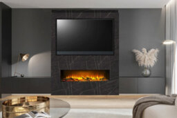 Acantha Nexus Pre-Built Black Marble Effect Fully Inset Media Wall With Tv Recess - thumbnail 7