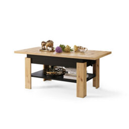 Heze Furniture Runa 2 In 1 Extending Coffee / Dining Table 130-170Cm - Artisan Oak / Black - thumbnail 4
