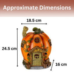Led Pumpkin Fairy House Colour Changing Solar Light Autumn & Halloween Decoration - thumbnail 2