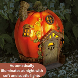 Led Pumpkin Fairy House Colour Changing Solar Light Autumn & Halloween Decoration - thumbnail 6