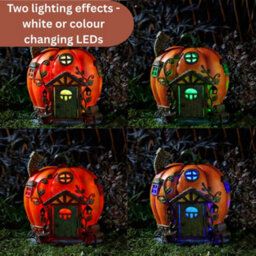 Led Pumpkin Fairy House Colour Changing Solar Light Autumn & Halloween Decoration - thumbnail 5