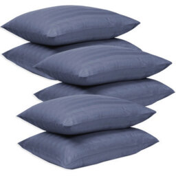 Bedlooms Washed Blue Satin Stripe Pillowcase 3 Pair -Soft Touch Striped Pillow Covers Skin Friendly Pillowcase Bedding Set 50X75Cm