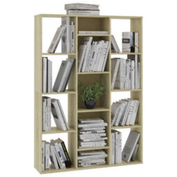 Berkfield Room Divider/book Cabinet Sonoma Oak 100X24X140 Cm Engineered Wood - thumbnail 4