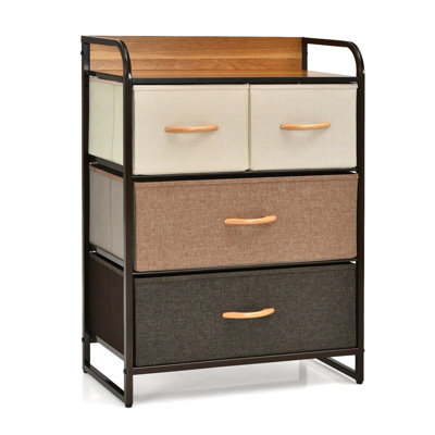Costway Chest Of Drawer With 4 Foldable Drawers Storage Tower - image 1